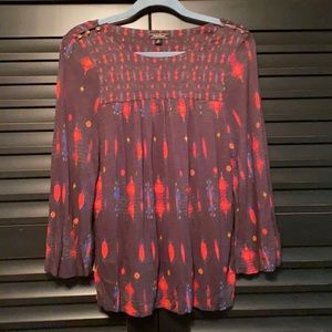 Black Aztec Print Top